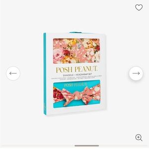 Posh Peanut Floral Swaddle and Headwrap Set - Pink and Yellow